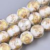 Handmade Gold Sand Lampwork Bead Strands FOIL-T003-01H-1
