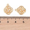 Brass Charms with Clear Glass KK-N254-57G-3