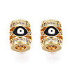 Brass Micro Pave Cubic Zirconia Beads KK-N227-90-2