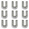 Alloy Initial Slide Charms with Grade A Rhinestones ALRI-R032-U-FF-1