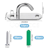 10Pcs Stainless Steel Heavy Duty Ceiling Hooks with Iron Screws and Plastic Anchors STAS-FH0002-54P-2