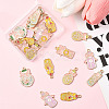 24Pcs 6 Styles Zinc Alloy Enamel Pendants FIND-SC0020-77-7