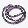 Electroplate Transparent Glass Beads Strands EGLA-A034-T6mm-E17-2