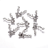 Brass Micro Pave Clear Cubic Zirconia Pendants ZIRC-I030-13P-1