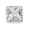 Brass Micro Pave Cubic Zirconia Beads KK-D408-11S-06A-1