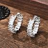 Brass Micro Pave Cubic Zirconia Huggie Hoop Earrings EJEW-K083-37P-B-4