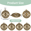 40Pcs Tibetan Style Hollow Alloy Pendants TIBEP-FH0001-29AB-2