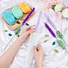 4Pcs 2 Colors Crochet Polyester Lavender Flower Ornaments AJEW-FG0002-67-3