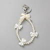 Plastic Pearl & Acrylic Keychain KEYC-WH0034-43-1