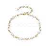 Brass Natural Howlite Link Bracelets for Women BJEW-JB11683-01-2