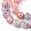 Baking Paint Crackle Glass Bead Strands DGLA-R053-05K-A-3