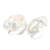 UV Plating Transparent Rainbow Iridescent Acrylic Beads OACR-C016-31C-2