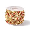 Handmade Eco-friendly Brass Flat Round Link Chains CHC-E025-03G-3