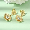 Brass Clear Cubic Zirconia Stud Dangle Stud Earrings EJEW-G473-07G-3