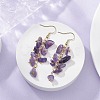 Natural Amethyst Chips Dangle Earrings EJEW-JE05266-01-3