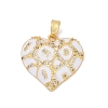 Brass Micro Pave Clear Cubic Zirconia Pendants KK-R221-01G-02-1
