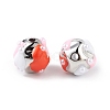 Platinum Plated Acrylic Enamel Beads OACR-I003-05-3