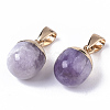 Top Golden Plated Natural Amethyst Pendants G-T131-03H-2