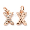Brass Micro Pave Grade AAA Cubic Zirconia Charms ZIRC-P067-11RG-X-NR-2