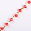 Handmade Rondelle Glass Beads Chains for Necklaces Bracelets Making AJEW-JB00037-06-1