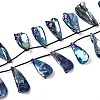 AB Color Plated Dyed Natural Freshwater Shell Beads Strands X-SHEL-T020-55C-1