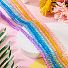 7 Strands 7 Colors Baking Paint Transparent Crackle Glass Bead Strands DGLA-TA0001-02-4