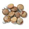 Natural Picture Jasper Pendants G-B127-14P-05-1