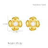 Classic 304 Stainless Steel Imitation Pearl Flower Stud Earrings GL7726-6