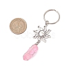 Natural Quartz & Alloy Keychain KEYC-JKC01147-3