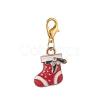 Christmas Theme Alloy Rhinestone & Enamel Pendant Decorations HJEW-JM00980-2