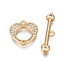 Brass Micro Pave Clear Cubic Zirconia Toggle Clasps X-KK-Q278-005-NF-3