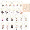 Brass Wine Glass Charms AJEW-GO00018-1