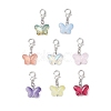 Transparent Glass Butterfly Pendant Decorations HJEW-JM04018-01-2