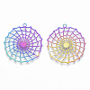 Ion Plating(IP) 201 Stainless Steel Filigree Pendants X-STAS-T057-20-2