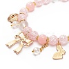 Synthetic Crackle Quartz & Natural Yellow Jade Beaded Stretch Bracelet BJEW-JB08527-01-5