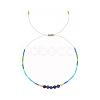 Glass Seed Bead & Natural Lapis Lazuli Beaded Braided Bead Bracelets for Women XK8215-1