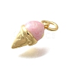 Brass Enamel Charms KK-D295-30G-03-2