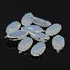 Silver Color Plated Brass Glass Pendants GLAA-J047-07S-1