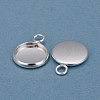 304 Stainless Steel Pendant Cabochon Settings STAS-F191-14S-B-2