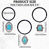 3Pcs 3 Styles Rubber & Synthetic Turquoise Elastic Hair Accessories AJEW-CY0001-75-2