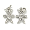 Rack Plating Brass Micro Pave Cubic Zirconia Pendants KK-K386-02K-P-1