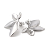 Non-Tarnish Leaf 304 Stainless Steel Stud Earrings for Women EJEW-L272-034P-04-2