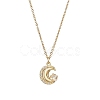 Brass Micro Pave Clear Cubic Zirconia Pendant Necklace NJEW-JN05390-02-2