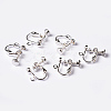 Brass Clip-on Earring Findingsfor non-pierced Ears X-EC143-S-4