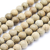 Natural Camphor Wood Beads Strands WOOD-P011-09-4mm-1