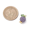 Pave Disco Ball Beads with Transparent Acrylic Charms and 304 Stainless Steel Bead Caps and Brass Ball Head pins Pendants X-PALLOY-TA00243-2