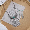 Vintage Ethnic Bohemian Style Alloy & Resin Pendant Necklace & Dangle Earrings Sets FS-WGADC17-01-1
