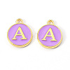 Golden Plated Alloy Enamel Charms X-ENAM-S118-10A-1