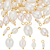 40Pcs 4 Styles Natural Cultured Freshwater Pearl Pendants PALLOY-ME00011-1