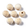 Unfinished Natural Wood European Beads WOOD-S045-146-1